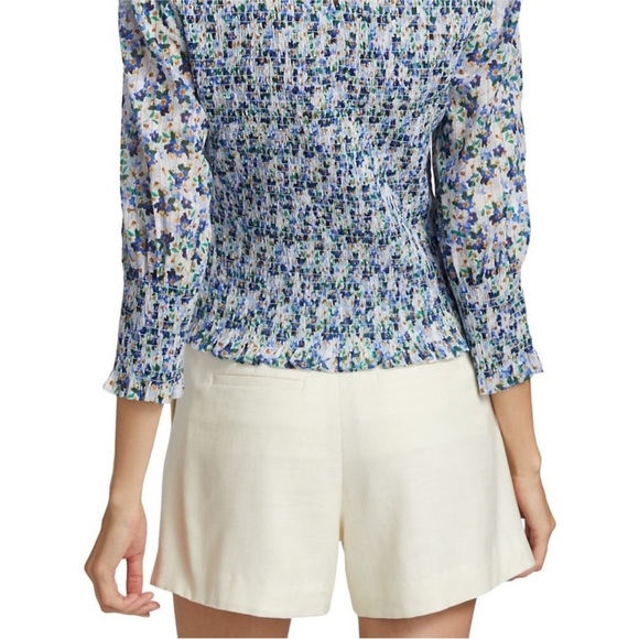 Veronica Beard 100% cotton Kali Smocked Top EUC - Picture 6 of 12